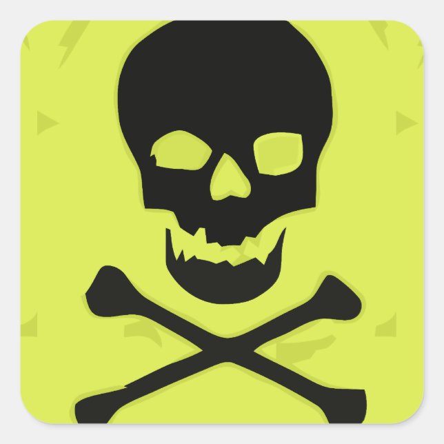 Caveira amarela square sticker (Front)