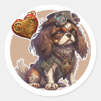 Cavelier King Charles Spaniel Dog Classic Round Sticker