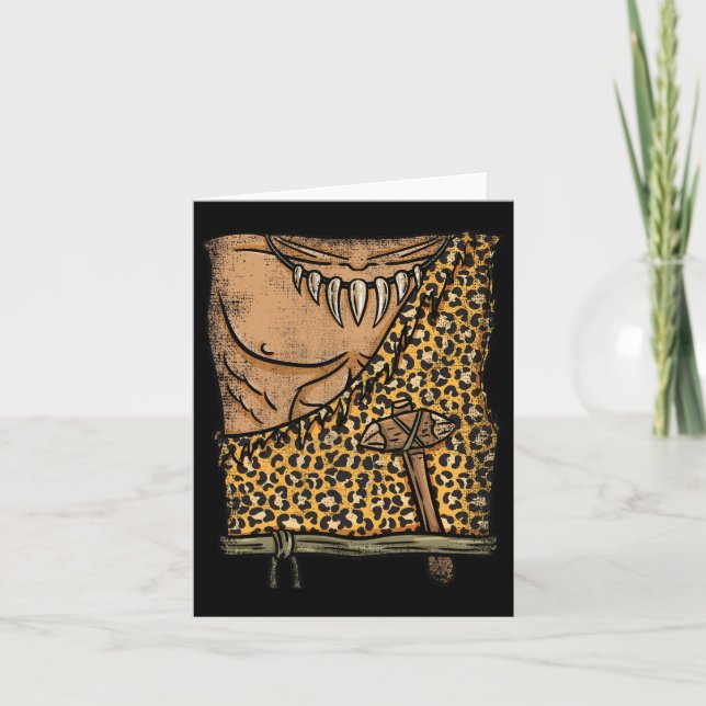 Caveman Costume Halloween  Card (Front)