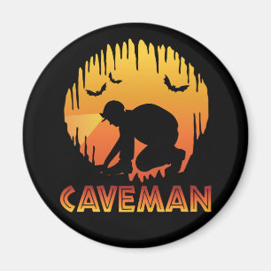 Caveman - Funny Caving Speleology Magnet
