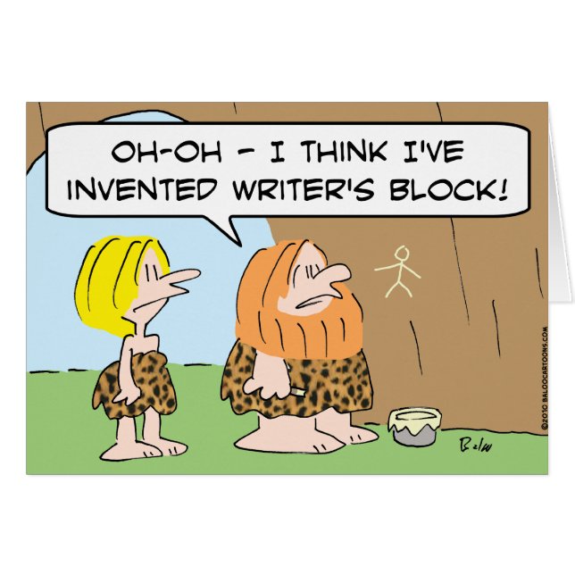 caveman invented writers block (Front Horizontal)