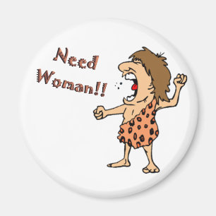 Caveman Round Magnet