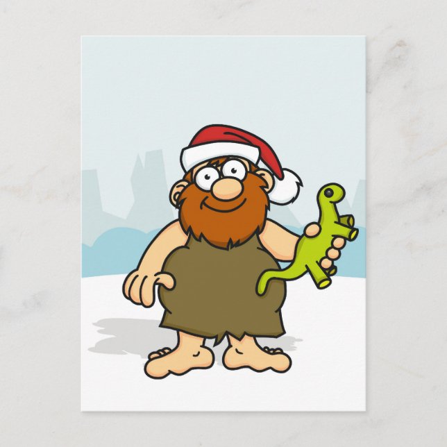 Caveman Santa Postcard (Front)