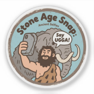 Caveman Selfie Chaos With Woolly Mammoth