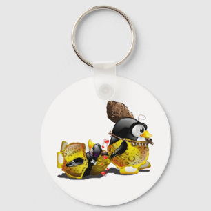 Caveman Tux in Love Key Ring