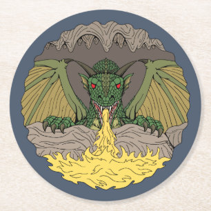 Cavern Dragon 2016 Round Paper Coaster