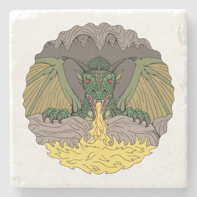 Cavern Dragon 2016 Stone Coaster (Front)