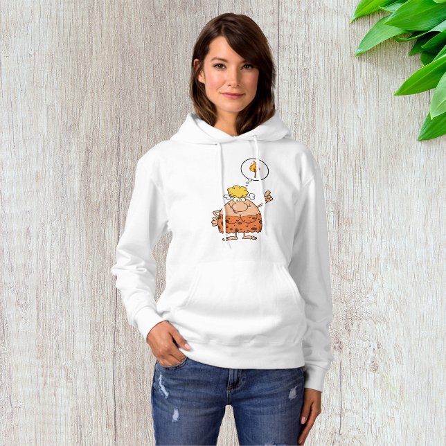 Cavewoman Thinking of Fire Stick Hoodie (Creator Uploaded)