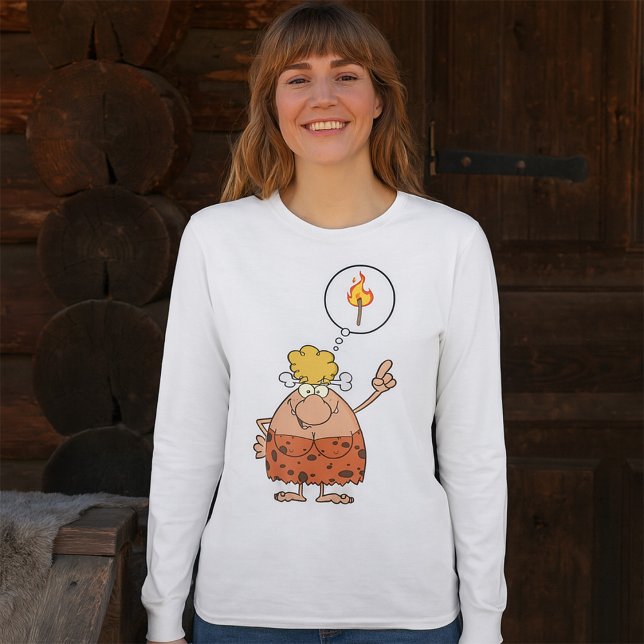 Cavewoman Thinking of Fire Stick T-Shirt (Creator Uploaded)