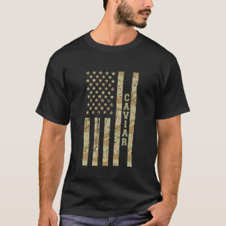 Caviar Delicacy Fine Dining Desert Camo Distressed T-Shirt