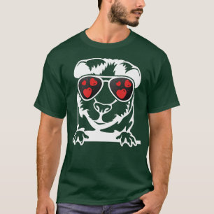 Cavie Heart Sunglasses Cool Guinea Pig Valentine's T-Shirt