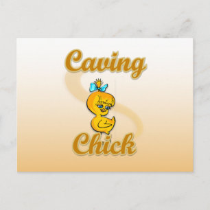 Caving Chick Postcard