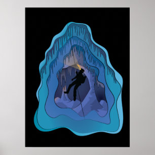 Caving Spelunking Underground Poster