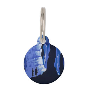 Caving Travel Cavern Vintage Travel Poster Pet Tag