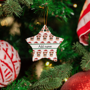 Cavoodle Dog Breed Christmas Stars Ceramic Tree Decoration