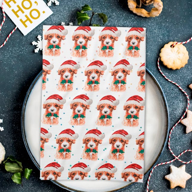 Cavoodle Dog Breed Christmas Stars Tea Towel (Creator Uploaded)