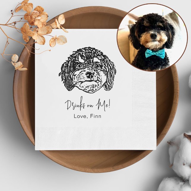 Cavoodle Dog Personalised Drink On Me Napkin (Creator Uploaded)