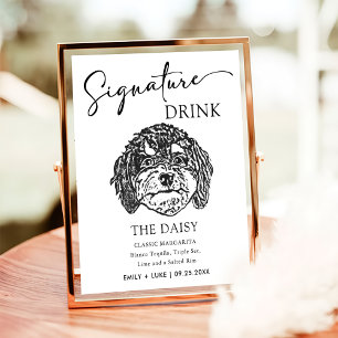 Cavoodle Dog Wedding Signature Drink Sign
