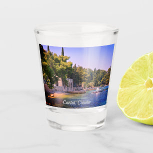 Cavtat, Croatia View of Beach Shot Glass