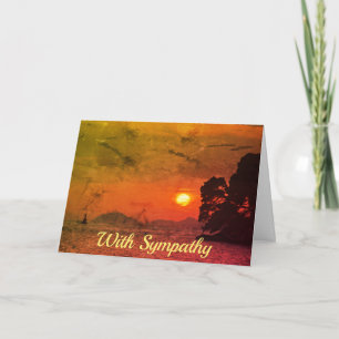 Cavtat Croatia view of Sunset 1974 Filter Sympathy Card