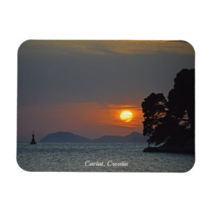 Cavtat, Croatia view of Sunset Holiday Magnet