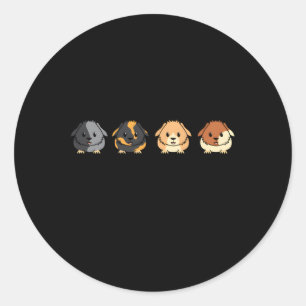 Cavy Guinea Pig Rodent Team Squad Classic Round Sticker