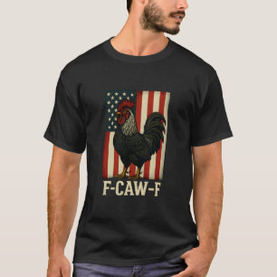 Caw Chicken Rooster Bird USA Flag Vintage Men Wome T-Shirt