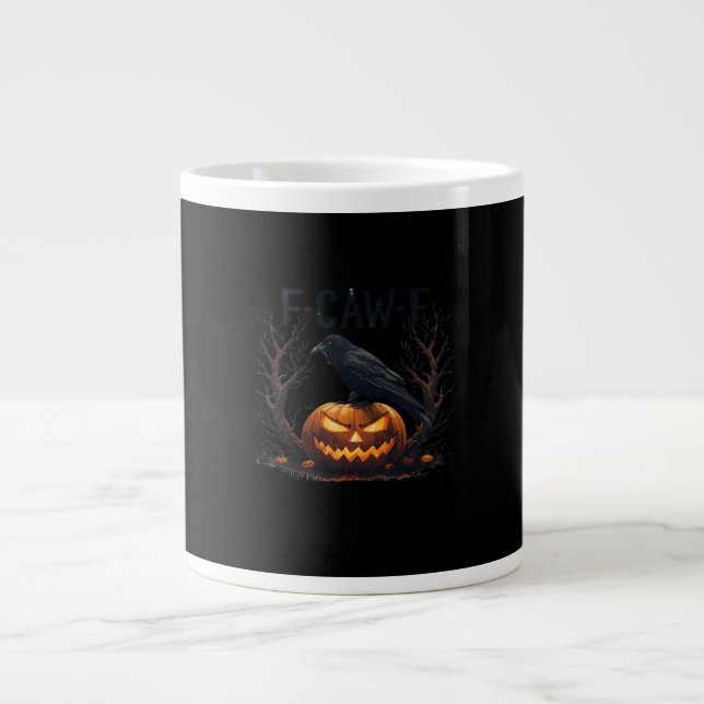 Caw-F's Spooky Pumpkin Halloween Classic Large Coffee Mug (Front)