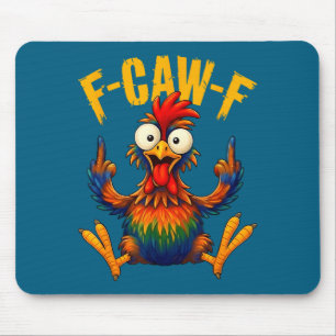 Caw Rooster Funny Bird Chicken Illustration Mouse Pad