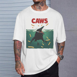 "CAWS" Funny Crow Jaws Poster Parody T-Shirt