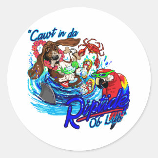 Cawt in da Riptide Classic Round Sticker