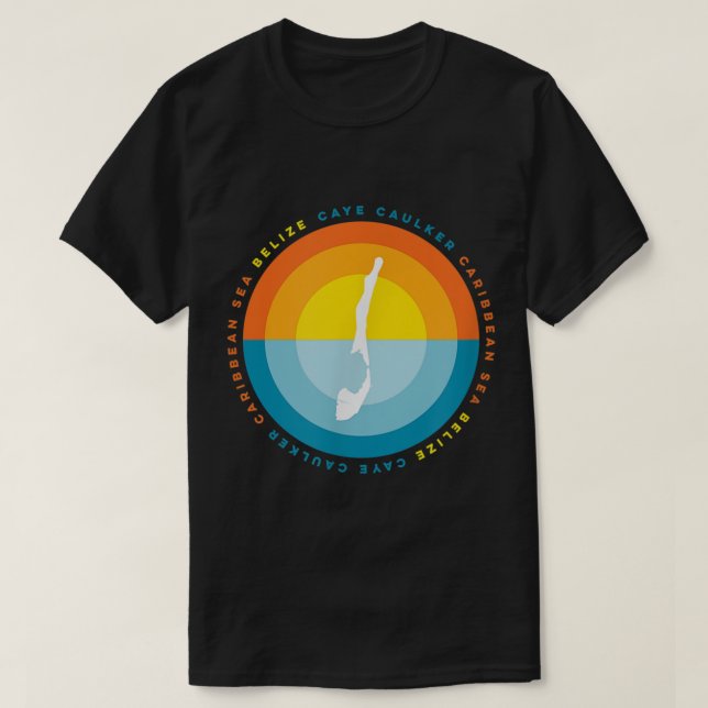 Caye Caulker Belise Graphic Sunset T Shirt (Design Front)