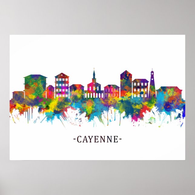 Cayenne French Guiana Skyline Poster (Front)