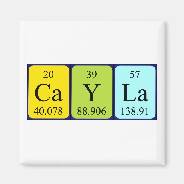 Cayla periodic table name magnet (Front)