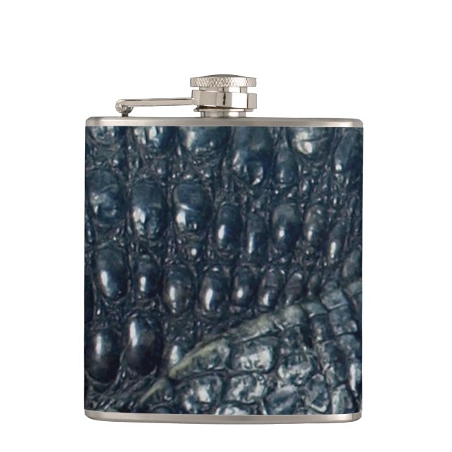 Cayman Crocodile Skin Reptile Hip Flask (Front)