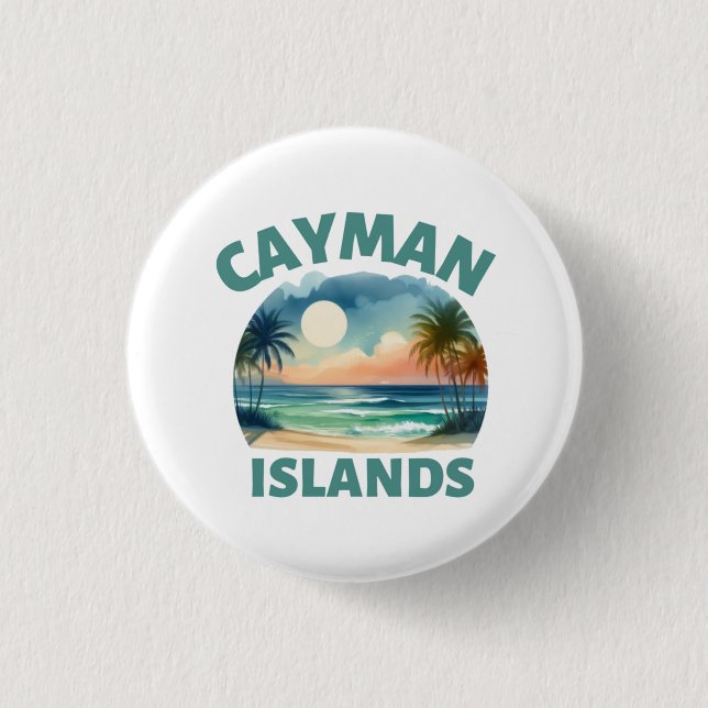Cayman island 3 cm round badge (Front)