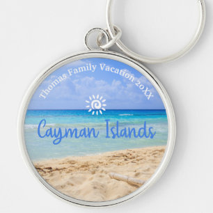 Cayman Islands Beach Vacation Family Trip Key Ring