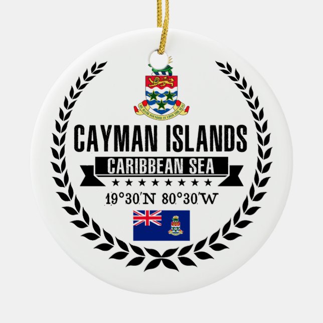 Cayman Islands Ceramic Tree Decoration (Front)