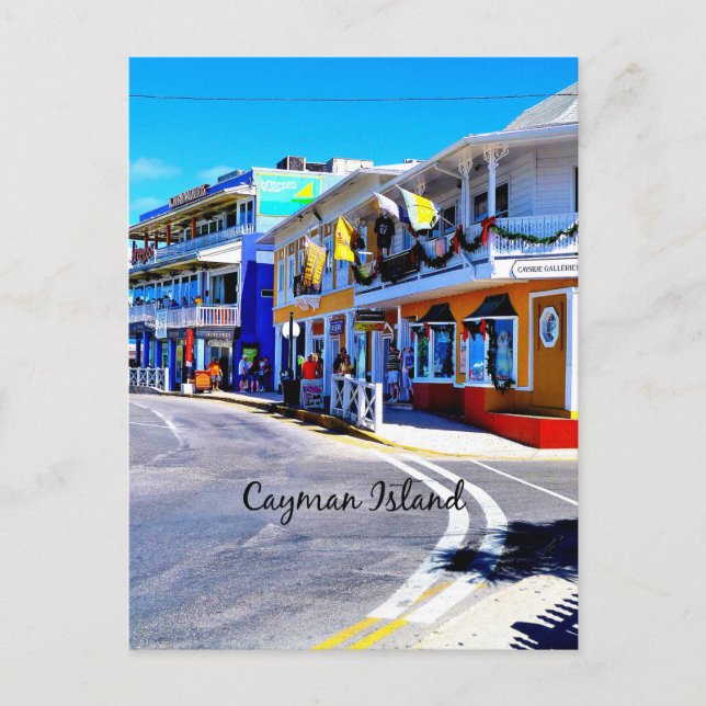 Cayman Islands Colourful Shops  Postcard (Front)