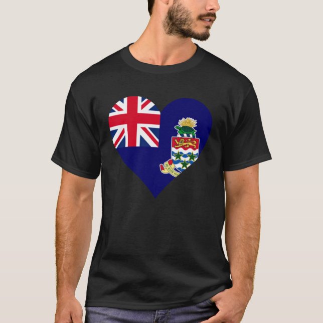Cayman Islands Flag Heart Cayman Islands Love Caym T-Shirt (Front)