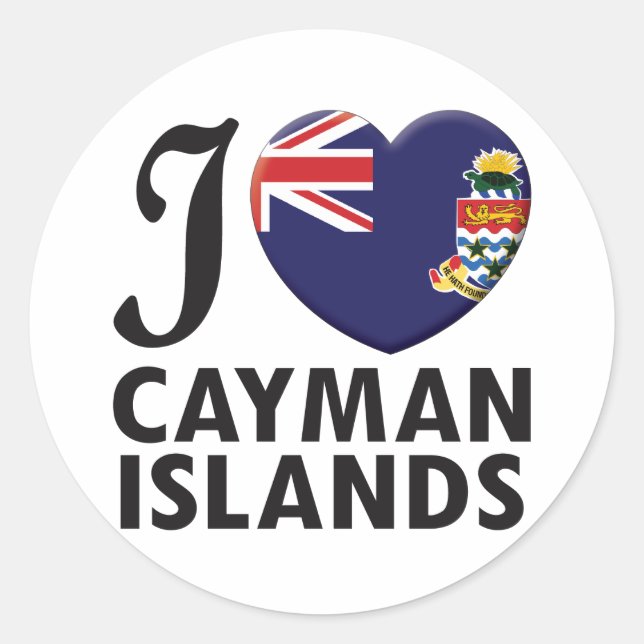 Cayman Islands Love Classic Round Sticker (Front)