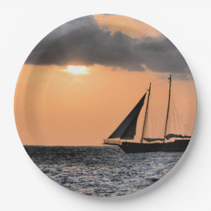 Cayman Islands sunset Paper Plate