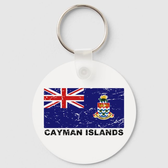 Cayman Islands Vintage Flag Key Ring (Front)