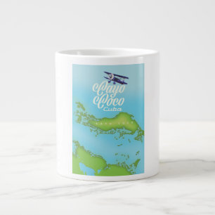 Cayo Coco Cuba vintage style map. Large Coffee Mug