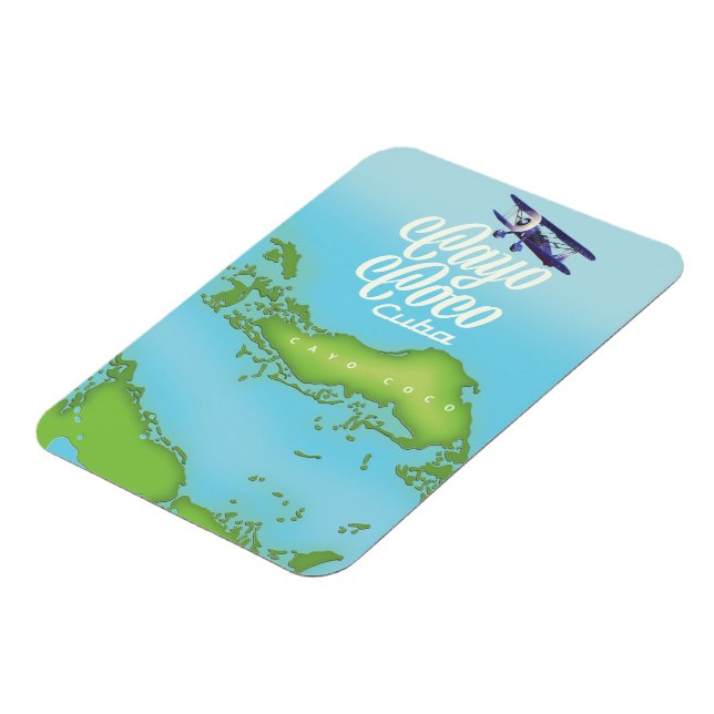 Cayo Coco Cuba vintage style map. Magnet (Left Side)