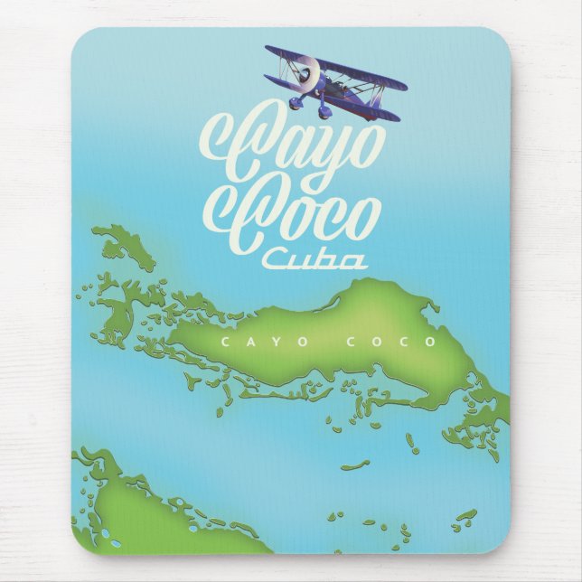 Cayo Coco Cuba vintage style map. Mouse Pad (Front)