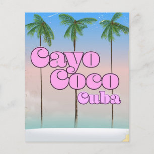Cayo Coco Cuba vintage travel poster