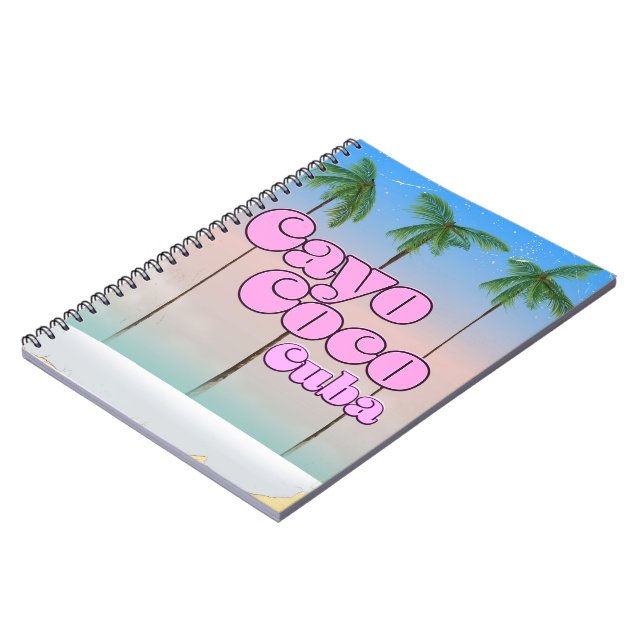Cayo Coco Cuba vintage travel poster Notebook (Left Side)