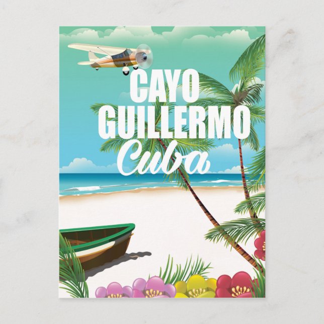 Cayo Guillermo beach vacation poster Postcard (Front)