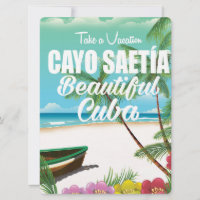 Cayo Saetía Cuba beach vacation poster